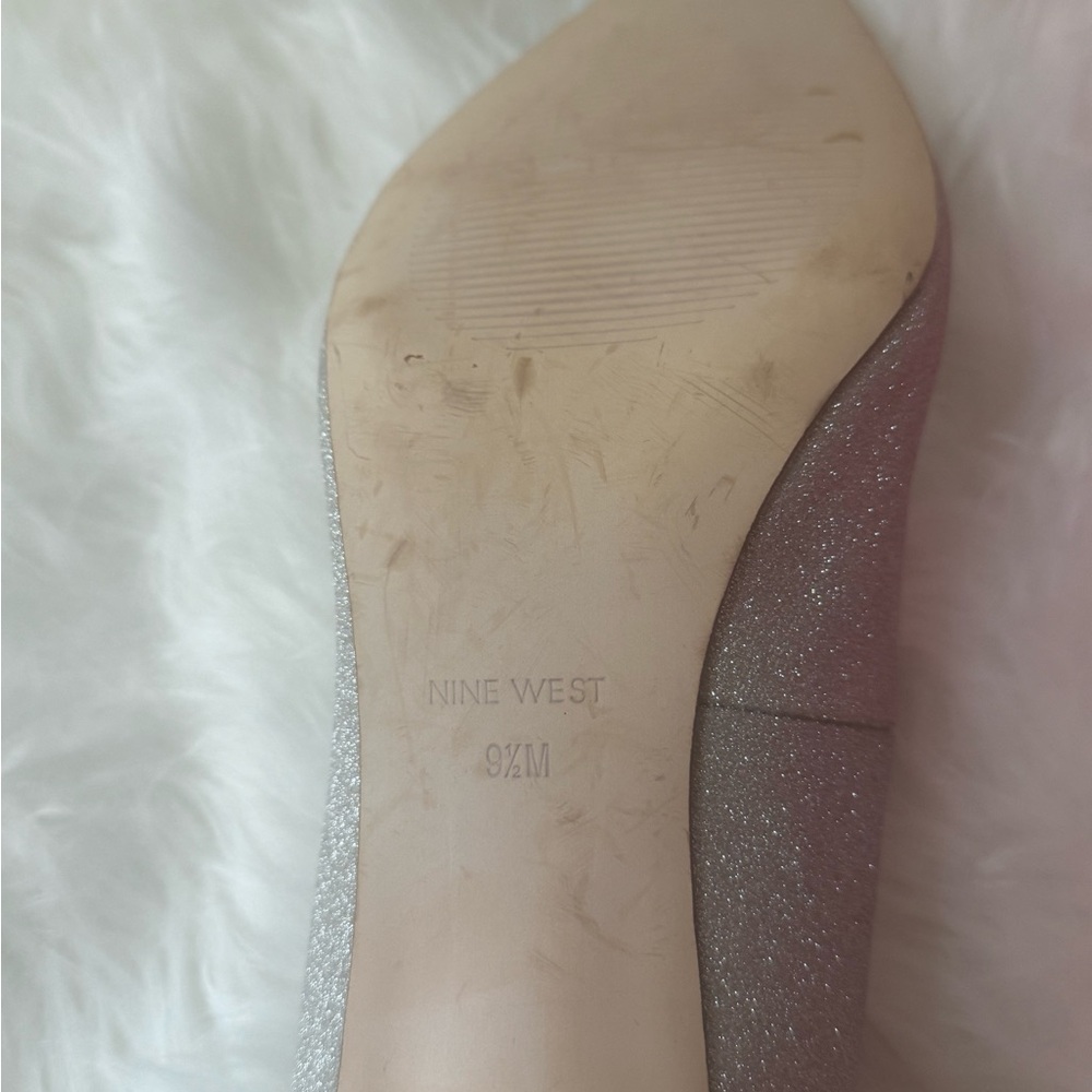Nine West Sparkling Silver Heels with Rhinestones - Picture 9 of 10